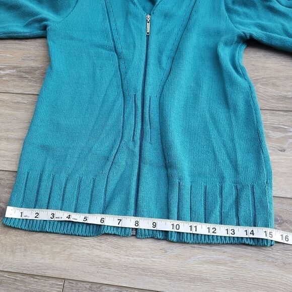 Parkhurst zip up Cardigan teal - Picture 8 of 10